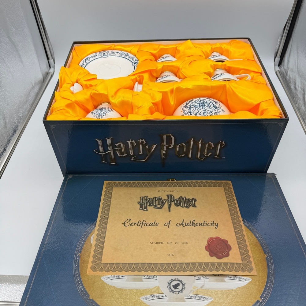 Harry Potter Hogwarts Houses Tea Set Limited Edition Ukonic 2017 COA New Box